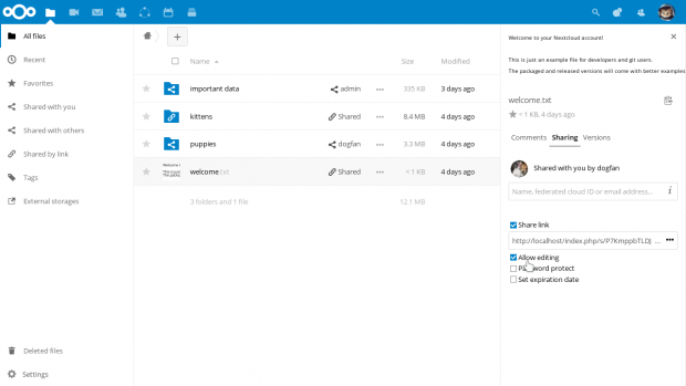 &Ouml;ffentliche Links k&ouml;nnen bearbeitet werden. (Bild: Nextcloud)